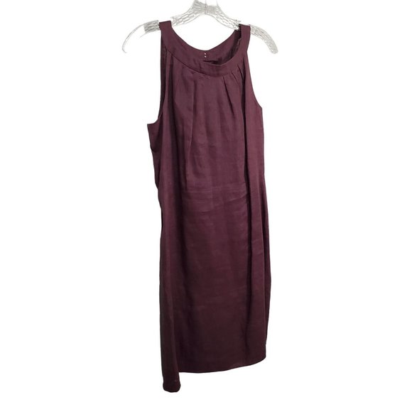 LOFT Dresses & Skirts - Ann Taylor Loft Size 8 Dress Linen Layered Sleeveless Lined Sheath Knee Purple